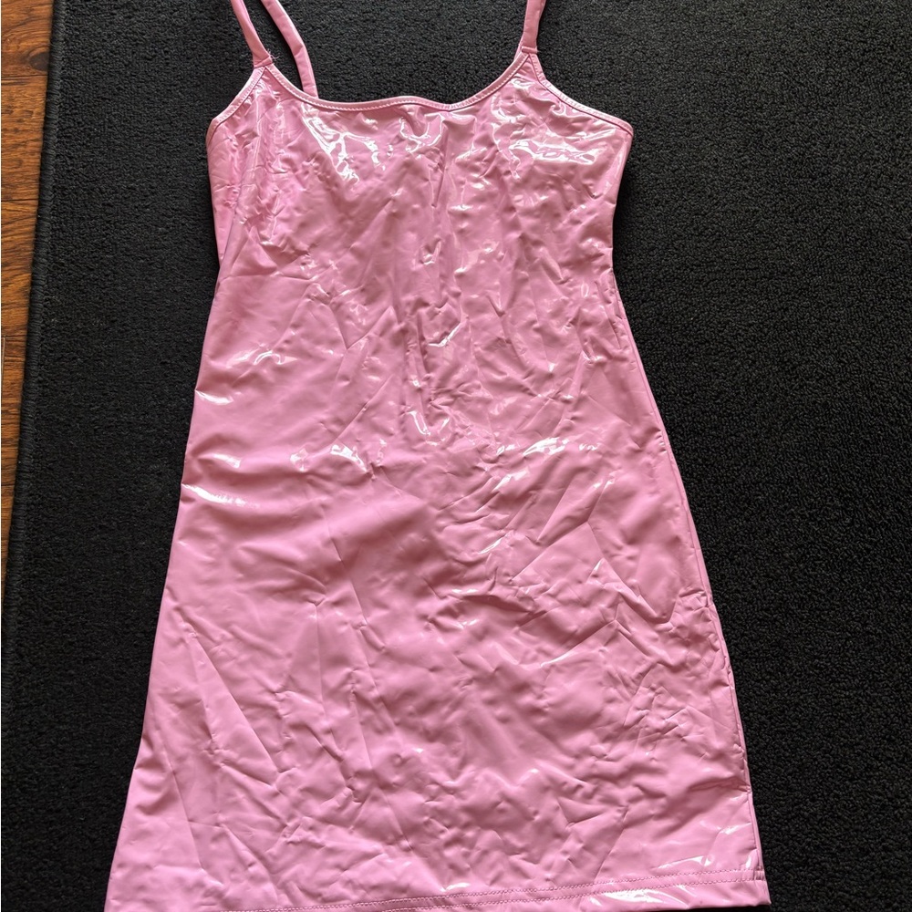 SHEIN Pink Chemise Slip Dress with Spaghetti Straps